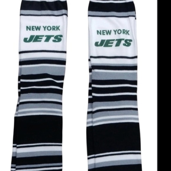 2 Pack NFL New York Jets Socks Gift One Size Fits Most Dress Zach Wilson Stripes - Picture 1 of 1